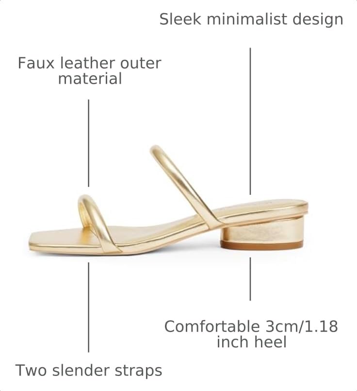 Image of Modatope Square Open Toe Heeled Sandals Women Two Strap Chunky Heel Sandals for Women Low Block Heel Sandal Dressy