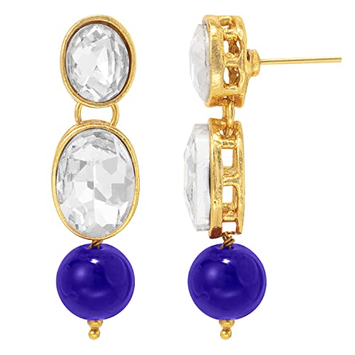 Image of Peora Crystal Faux Pearl Kundan Necklace & Jewelry Set Gift for Women