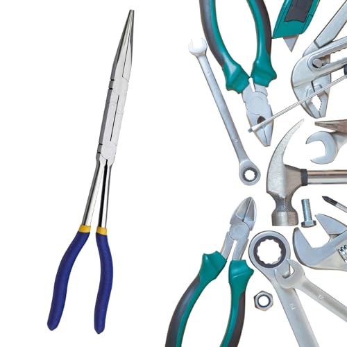 Ptilsery 13Inch Two Pivots Pliers Industrial Precise Pointed Nose Long Reach Compound Action Pliers Straight Needle Plier thumb #1