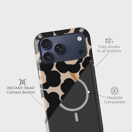 Image of Peeperly Shadow Flora Crystal Case Compatible with iPhone 17 Pro, iPhone 17 Pro Back Cover Case- PC + Silicone