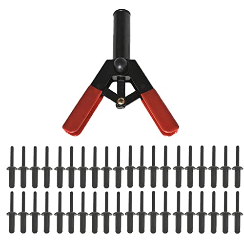 raseparter 41 Pcs Plastic Riveter Rivet Gun Quick Set for All Plastic Rivets Safe Metal or Plastic Clips Removal
