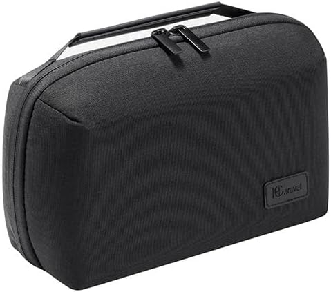 Recycled Waterproof Tech Organizer Bag | Travel Electronic Accessories Case for Cables, Power Bank, Charger, Earphones | Multi-Function Cord Storage Pouch(Black)