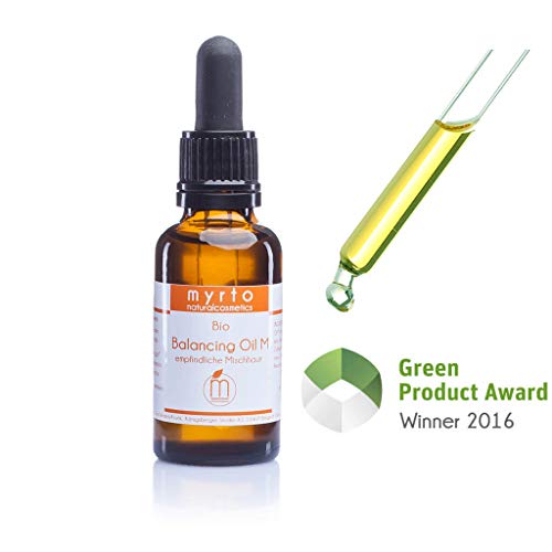 Preisvergleich Produktbild myrto Bio Balancing Oil M - ausgleichendes Gesichtsöl gegen Hautunreinheiten für empfindliche Mischhaut / ohne Duftstoffe - vegan - Braunglas - 30ml