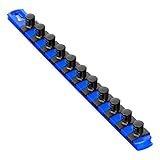 Ernst Manufacturing 13-Inch Socket Organizer with 11 1/2-Inch Twist Lock Clips, Blue