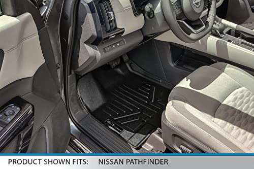 SMARTLINER-Custom-Fit-Floor-Mats-3-Rows-and-Cargo-Liner-Behind-2nd-Row-Set-Black-Compatible-with-2022-2023-Nissan-Pathfinder-8-Passenger-Models-Only