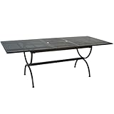 MBM 156141 Ausziehtisch Romeo, 165/215 x 100 x 73 cm, Eisengestell Plattenfarbe marone antik