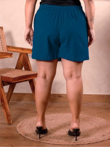 Image of Indietoga Womens's Plus Size Stretchable All Time Trendy Knee Length Versatile Cotton Skorts /Shorts (2XL to 7XL)