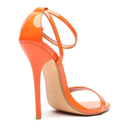 Image of MAIERNISI JESSI Unisex Men's Women's Stiletto Sandals with Ankle Strap, Open Toe High Heel, 5.1 Inch Heel