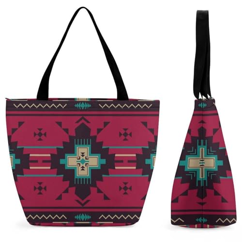 Sac à main bandoulière ethnique spacieux 28x32cm pour voyager léger sans manquer de place