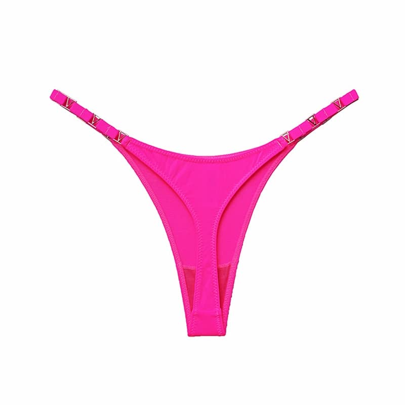 Through pants ladies underwear seamless underwear low -rise girls female underwear underwear, underwear, intimate relationship, underwear (Color : Rose Red, Size : 1pc)
