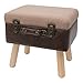 HMF - Sgabello vintage con vano portaoggetti in legno, 40 x 32 x 39 cm, colore: marrone, classico