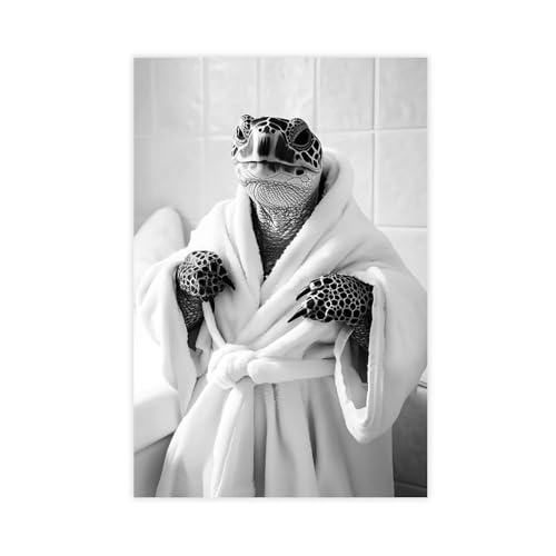 Toile tortue peignoir poster mural 60 x 90 cm pour mur vide chambre