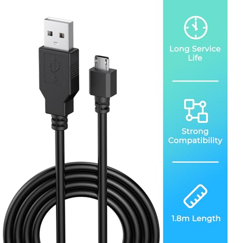 PS4 Controller Charging Cable 6FT (2-Pack),Fast Charging & Data Sync Compatible with PlayStation 4/PS4 Pro/PS4 Slim, X Box One Controller