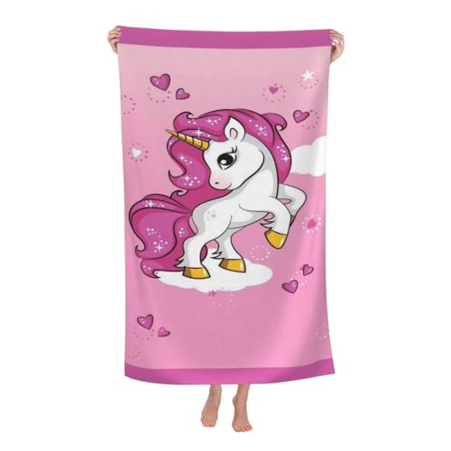 LMKLOP Cute Unicorn Beach Towel for Kids/Girls/Toddler/Baby, Personalized Microfiber Beach Towels Bulk, Quick Dry Beach Towel for Pool, Lightweight Bath Towels Oversized Clearance 30'x 60'