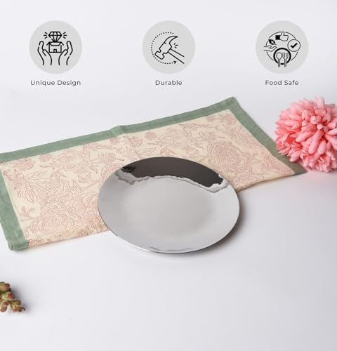 Image of ARTTDINOX Stainless Steel Quarter Plate | Salad and Snacks | Serveware, Dinnerware & Tableware | Rose Quartz Series