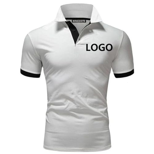 YUANOU Polo Personalizzate Uomo Aggiungi Il Tuo Logo/Testo Fai da Te Personalizzato Estate Tshirt Moda Uomo Manica Corta Tees Color4,XL