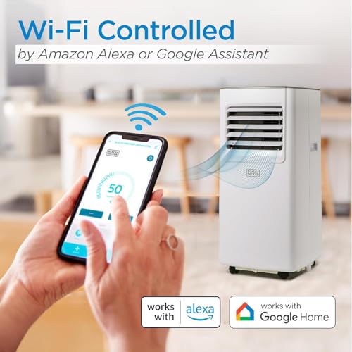 Image of BLACK+DECKER 8,000 BTU Portable Air Conditioner with Wifi & Remote Control, 3-1-in AC, Fan & Dehumidifier, with App, Alexa & Google Assistant, Window Kit