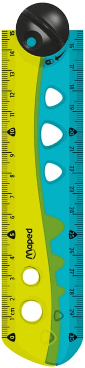Maped - Folding Croc Croc Ruler - Can be Used Open or Closed - Lock to fix The Open Ruler - Crocodile Shape - Ideal for Learning to Trace, Measure and Draw - 2 x 15 cm