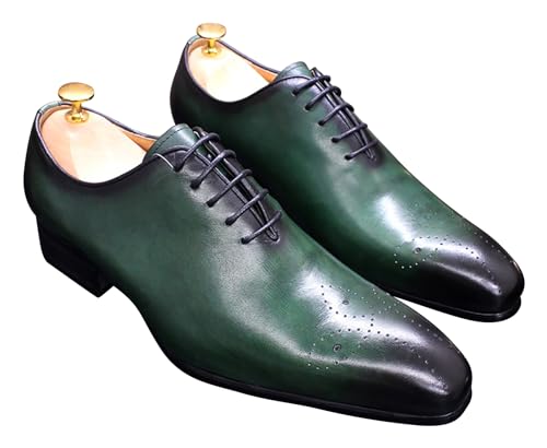 Image of Santimon Mens Oxfords Formal Dress Genuine Leather Handmade Derby Casual Brogues Oxfords Tuxedo Fashion Walking Shoes for Men