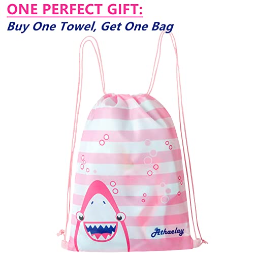 Image of Ultra Soft Kids' Towels with Hood for Bath Beach Pool Toddler Girl Swim Poncho Cover-ups Swimwear with Bag Purple Mermaid