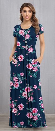 Image of VIISHOW Women's Long Sleeve Loose Plain Maxi Dresses Casual Long Dresses with Pockets