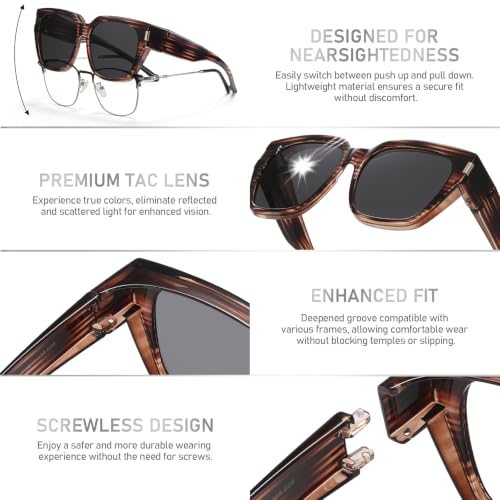 Image of HAOLOTA Polarized Fit Over Glasses Sunglasses for Women UV Protection