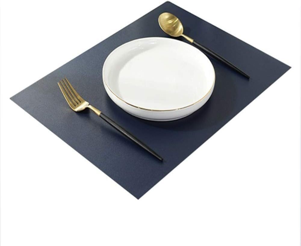 Mantel individual Mantel individual de cuero PU Mantel resistente al aceite Aislamiento antideslizante resistente al agua Durable Comedor de cocina de doble cara Multicolor opcional, gris (azul) ( Col