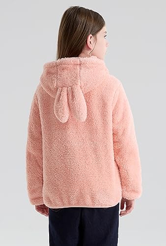 maoo garden Girls Boys Fleece Jacket Kids Winter Sherpa Coat Lightweight Full-Zip Spring Fall Windbreaker2