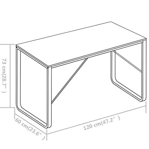 Vidaxl Computer Desk, Office Table With Metal Frame, Writing Desk For Bedroom Living Room, Monitor Standing Desk, Industrial Style, White #TOP5