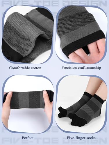 Image of Fourluoo 6 Pairs Women Cotton Athletic Toe Socks