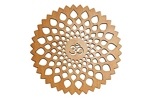 AK Craft Beautiful Om Wooden Design Wall Hanging (Brown, 12x12 inch)