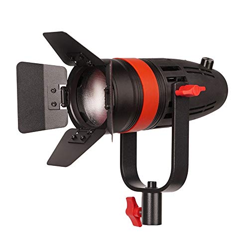 CAME-TV Boltzen F-55S COB Fresnel Focusable Led Video Light, High Output 55W Bi-Color 3200K-5600K CRI96+ TLCI97+Dimmable 0%-100% Dual Power Supply W/Filter Set,Removable Barn-Door,Carry Bag