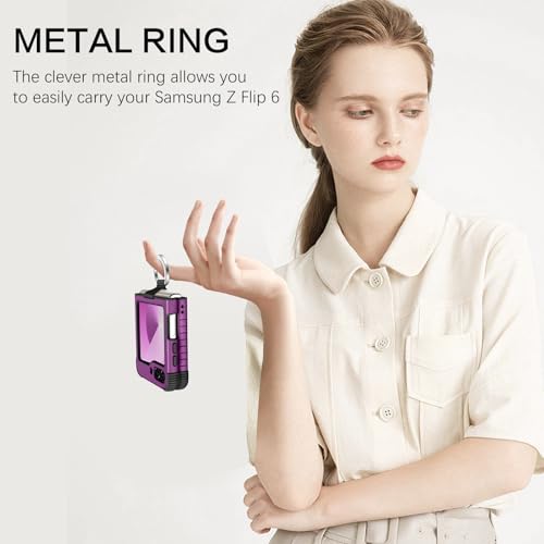 Image of BENTOBEN for Samsung Galaxy Z Flip 6 5G Case with Ring, Heavy Duty 2 in 1 Full Body Rugged Galaxy Z Flip6 Case Girls Women Boy Men Shockproof Protection Cover for Samsung Z Flip 6 6.7 inch,Deep Purple