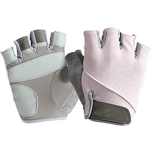 Huskydg Sports Gants de Cyclisme, sans Doigts Motocross Course Gants, Gants Moto, Antidérapant Idéal pour Hommes et Femmes,Pink,L Cover