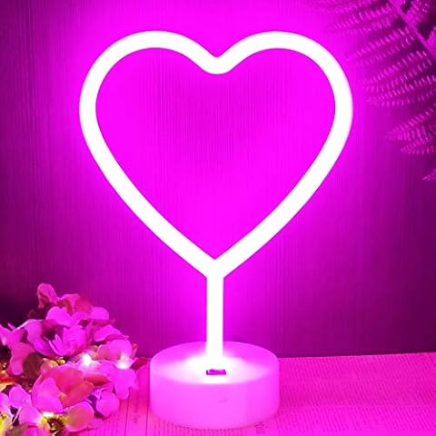 YIVIYAR Neon Heart LED Light Sign Cover