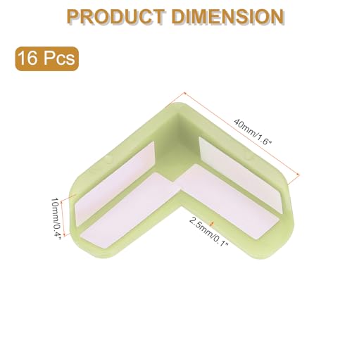 Image of uxcell Corner Protectors, 16 Pcs Table Corner Protectors, Furniture Corner Guard and Edges Safety Bumpers for Table Edges and Sharp Corners (L-Shaped, Green)