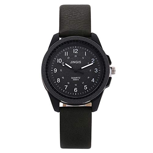 Reloj de pulsera para mujer, reloj de cuarzo con correa de cuero, reloj de pulsera analógico de cuarzo, carcasa de aleación, reloj de vestir casual, elegante, reloj de pulsera para hombre, reloj de