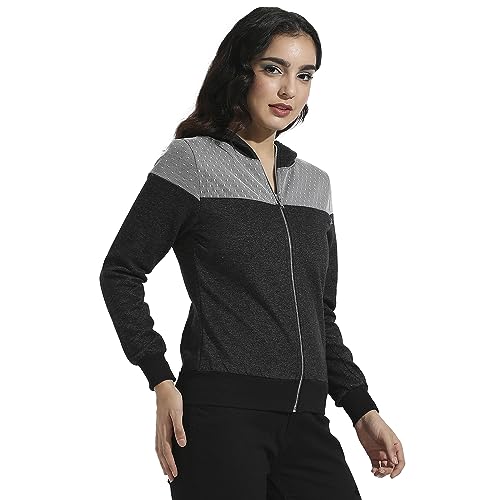 Image of Campus Sutra Women Cotton Regular Fit Hooded Sweatshirt