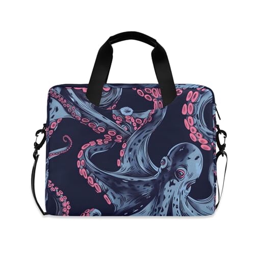 Funda maletín portátil con diseño pulpo rosa 13-15.6"