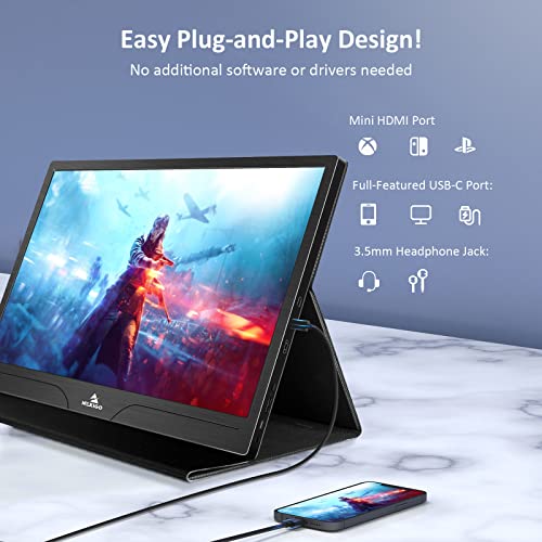 Image of NexiGo 4K Portable Monitor 17.3 Inch, 400 Nits, FreeSync, 100% Adobe RGB, HDR IPS Display, Dual Speakers Eye Care Screen with OTG Expansion, for Laptop PC /MAC /Console /PS5, VESA & Smart Cover