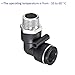 M METERXITY 90 Degree Elbow Push to Connect Air Hose Fittings, for Transporting Air, Apply to Industry (16mm Tube OD, 1/2 NPT Thread, Black Silver Tone)