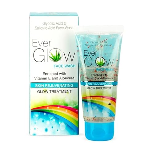 Image of Ever Glow Face Wash - 1% Salicylic Acid, 2% Glycolic Acid, Vitamin E, 5% Aloe Vera Extract | Oily & Sensitive Skin | Face Wash for Men & Women - 60 ml (Pack Of 1)