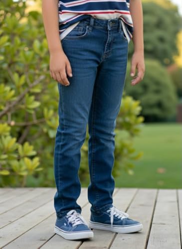 Image of Boys Denim Jeans, Blue, Slim Fit DN034