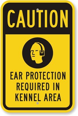 Panneau Ear Protection Requis in Kennel Area aluminium résistant
