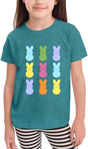 Image of Easter Shirt Toddler Boys Girls Funny Bunny Graphic Tee Kids Easter Rabbit Short Sleeve Gift Tops