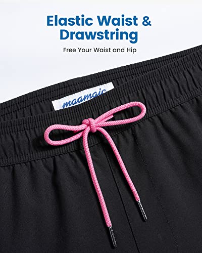 Image of maamgic 5inch Mens Swimming Trunks with Compression Liner 2-in-1 Swim Trunks Stretch Quick Dry Swim Shorts Zipper Pockets