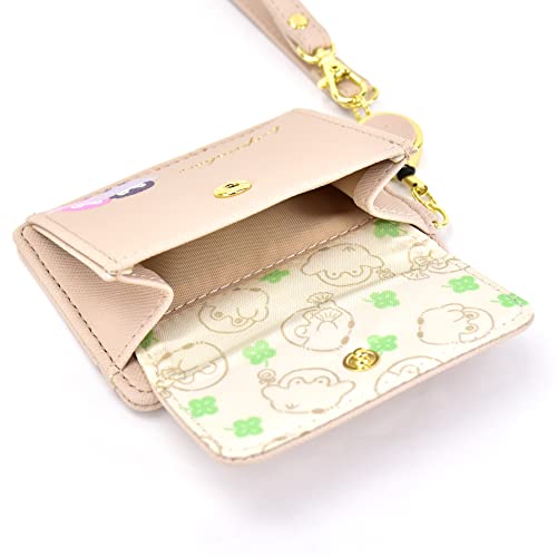 Koupenchan0004 Coin Case, Commuter Pass Case, Coin Purse, Synthetic Leather, Embossed Pu Leather, Reel Included, Compact, Strap, Card Case, Pink (Kpc-066), Pink (Kpc-066), One Size #TOP6