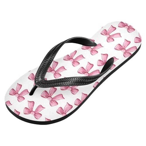Burbuja Pink Bows Flip Flops for Women Men, Soft Thong Sandals Rubber Slippers for Pool Beach Essentials2