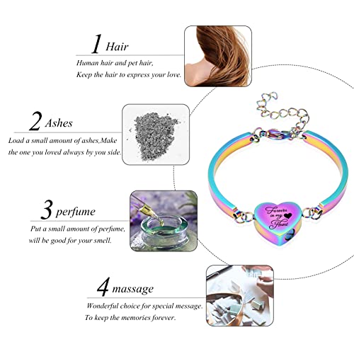 Alway In My Heart Cremation Bracelet For Ashes Cremation Jewelry Heart Shape Bracelet (White-5) #TOP4
