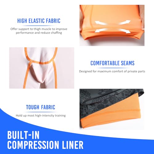 Image of maamgic Mens Workout Shorts 2 in 1 Stretch 5 inch / 7 inch Gym Shorts Running Shorts with Compression Liner Zip Pocket
